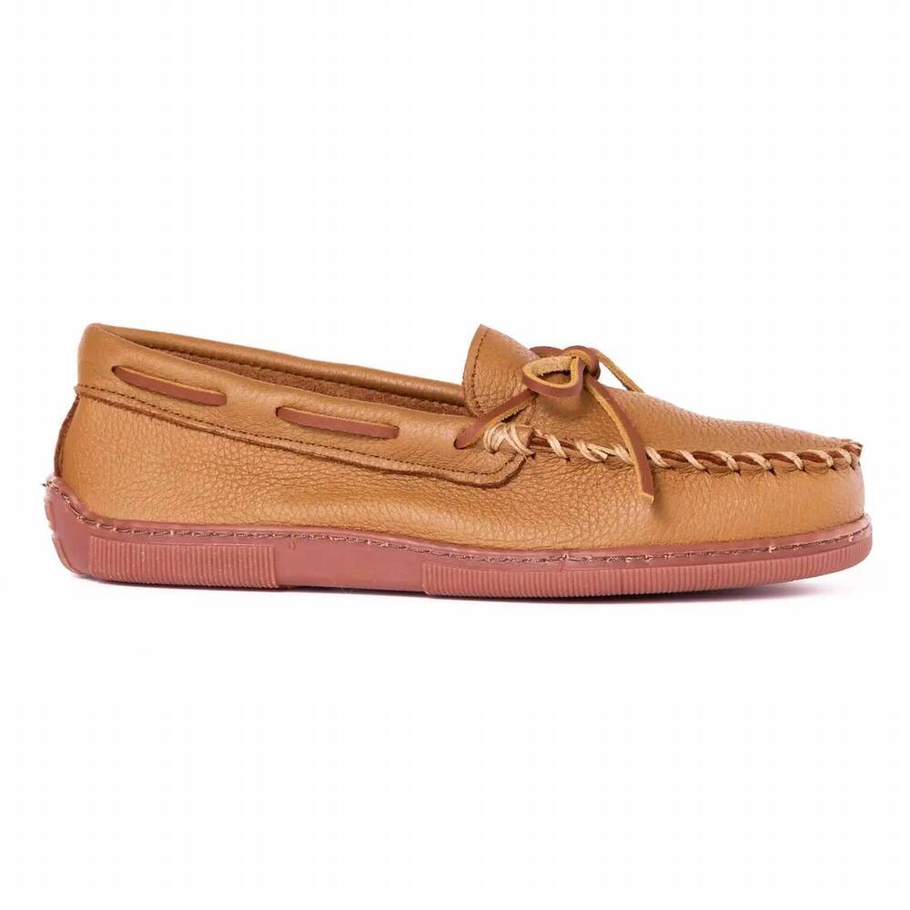 NEW MINNETONKA men's moosehide classic shoes in natural